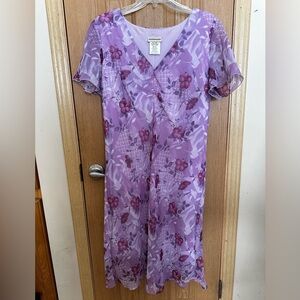 Expressions Purple Floral Dress